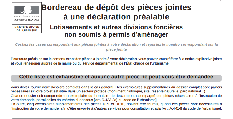 Déclaration préalable division