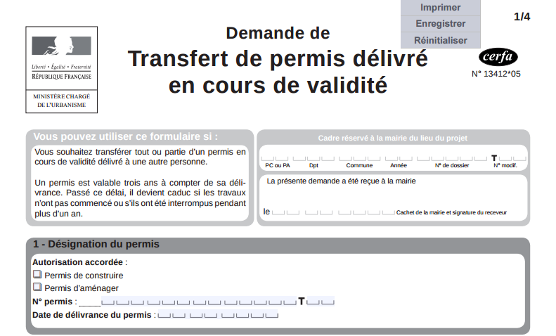 Transfert de permis de construire