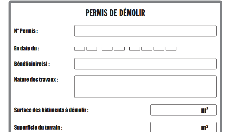 Panneau permis de démolir